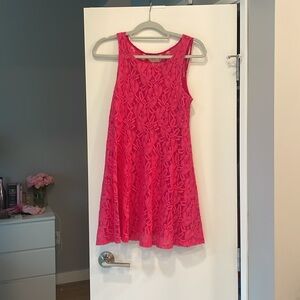 Free People Hot Pink Lace Mini Dress. Size small. Worn twice.